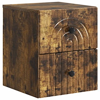 vidaXL Väggmonterat Sängbord Rökt ek 33 x 34,5 x 40 cm Konstruerat trä