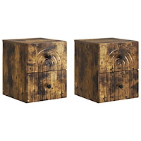 vidaXL Väggmonterat Sängbord med låda 2 pcs Rökt ek 33 x 34,5 x 40 cm
