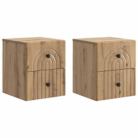 vidaXL Väggmonterat Sängbord 2 pcs Artisan-ek 33 x 34,5 x 40 cm