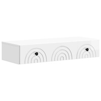 vidaXL Väggmonterad sidobord Vit högglans 87,5 x 34,5 x 17 cm