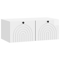 vidaXL Väggmonterad TV-bänk Vit högglans 78,5 x 41 x 30 cm