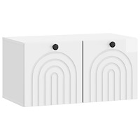 vidaXL Väggmonterad TV-bänk Vit högglans 59,5 x 31 x 30 cm