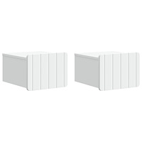 vidaXL Väggmonterat Sängbord med låda 2 pcs Vit 33 x 34,5 x 24 cm