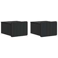 vidaXL Väggmonterat Sängbord med låda 2 pcs Svart 33 x 34,5 x 24 cm
