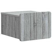 vidaXL Väggmonterat Sängbord med låda Grå sonoma-ek 33 x 34,5 x 24 cm
