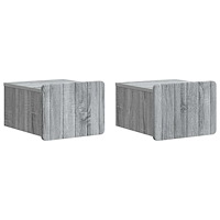 vidaXL Väggmonterat Sängbord 2 pcs Grå sonoma-ek 33 x 34,5 x 24 cm