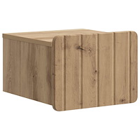 vidaXL Väggmonterat Sängbord med låda Artisan-ek 33 x 34,5 x 24 cm