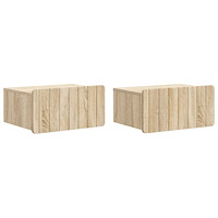 vidaXL Väggmonterat Sängbord 2 pcs Sonoma-ek 49 x 34,5 x 24 cm