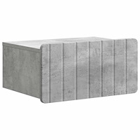 vidaXL Väggmonterat Sängbord med låda Betonggrå 49 x 34,5 x 24 cm