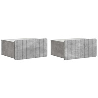 vidaXL Väggmonterat Sängbord 2 pcs Betonggrå 49 x 34,5 x 24 cm