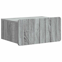 vidaXL Väggmonterat Sängbord med låda Grå sonoma-ek 49 x 34,5 x 24 cm