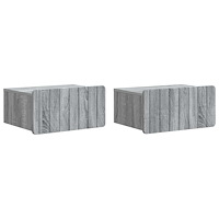 vidaXL Väggmonterat Sängbord 2 pcs Grå sonoma-ek 49 x 34,5 x 24 cm