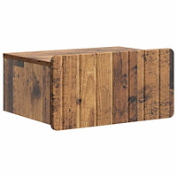 vidaXL Väggmonterat Sängbord med låda Gammalt trä 49 x 34,5 x 24 cm