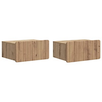vidaXL Väggmonterat Sängbord 2 pcs Artisan-ek 49 x 34,5 x 24 cm