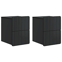 vidaXL Väggmonterat Sängbord med låda 2 pcs Svart 33 x 34,5 x 43 cm