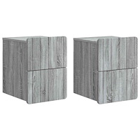 vidaXL Väggmonterat Sängbord 2 pcs Grå sonoma-ek 33 x 34,5 x 43 cm