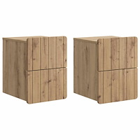 vidaXL Väggmonterat Sängbord 2 pcs Artisan-ek 33 x 34,5 x 43 cm