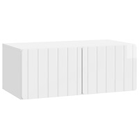 vidaXL Väggmonterad TV-bänk Vit högglans 78,5 x 41 x 30 cm