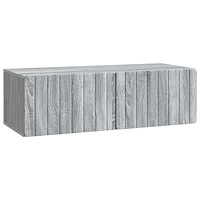 vidaXL Väggmonterad TV-bänk Väggmonterad Grå sonoma-ek 98 x 41 x 30 cm