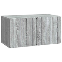 vidaXL Väggmonterad TV-bänk Grå sonoma-ek 59,5 x 31 x 30 cm