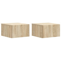 vidaXL Väggmonterat Sängbord 2 pcs Sonoma-ek 33 x 34,5 x 20 cm