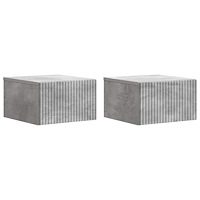 vidaXL Väggmonterat Sängbord 2 pcs Betonggrå 33 x 34,5 x 20 cm