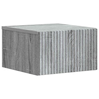 vidaXL Väggmonterat Sängbord med låda Grå sonoma-ek 33 x 34,5 x 20 cm