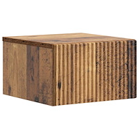 vidaXL Väggmonterat Sängbord med låda Gammalt trä 33 x 34,5 x 20 cm
