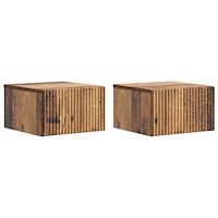 vidaXL Väggmonterat Sängbord 2 pcs Gammalt trä 33 x 34,5 x 20 cm