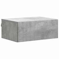 vidaXL Väggmonterat Sängbord med låda Betonggrå 49 x 34,5 x 20 cm