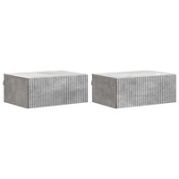 vidaXL Väggmonterat Sängbord 2 pcs Betonggrå 49 x 34,5 x 20 cm