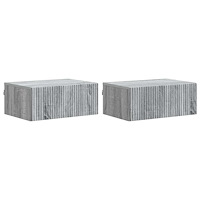 vidaXL Väggmonterat Sängbord 2 pcs Grå sonoma-ek 49 x 34,5 x 20 cm