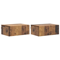 vidaXL Väggmonterat Sängbord 2 pcs Gammalt trä 49 x 34,5 x 20 cm