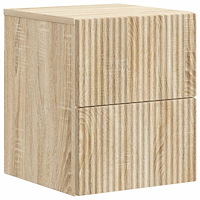 vidaXL Väggmonterat Sängbord med låda Sonoma-ek 33 x 34,5 x 40 cm
