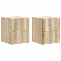 vidaXL Väggmonterat Sängbord 2 pcs Sonoma-ek 33 x 34,5 x 40 cm