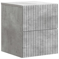 vidaXL Väggmonterat Sängbord med låda Betonggrå 33 x 34,5 x 40 cm