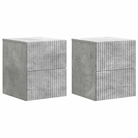 vidaXL Väggmonterat Sängbord 2 pcs Betonggrå 33 x 34,5 x 40 cm