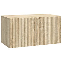 vidaXL Väggmonterad TV-bänk Väggmonterad Sonoma-ek 59,5 x 31 x 30 cm