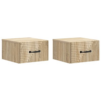 vidaXL Väggmonterat Sängbord 2 pcs Sonoma-ek 34,5 x 33 x 20 cm