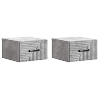 vidaXL Väggmonterat Sängbord 2 pcs Betonggrå 34,5 x 33 x 20 cm