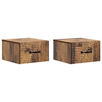 vidaXL Väggmonterat Sängbord 2 pcs Gammalt trä 34,5 x 33 x 20 cm