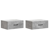 vidaXL Väggmonterat Sängbord 2 pcs Betonggrå 49 x 34,5 x 20 cm