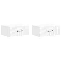 vidaXL Väggmonterat Sängbord 2 pcs Vit högglans 49 x 34,5 x 20 cm