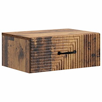 vidaXL Väggmonterat Sängbord med låda Gammalt trä 49 x 34,5 x 20 cm