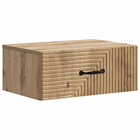 vidaXL Väggmonterat Sängbord med låda Artisan-ek 49 x 34,5 x 20 cm