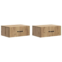 vidaXL Väggmonterat Sängbord 2 pcs Artisan-ek 49 x 34,5 x 20 cm