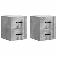 vidaXL Väggmonterat Sängbord 2 pcs Betonggrå 34,5 x 33 x 40 cm