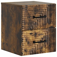 vidaXL Väggmonterat Sängbord Rökt ek 34,5 x 33 x 40 cm Konstruerat trä