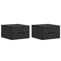 vidaXL Väggmonterat Sängbord med låda 2 pcs Svart 34,5 x 33 x 20 cm