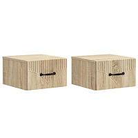 vidaXL Väggmonterat Sängbord 2 pcs Sonoma-ek 34,5 x 33 x 20 cm